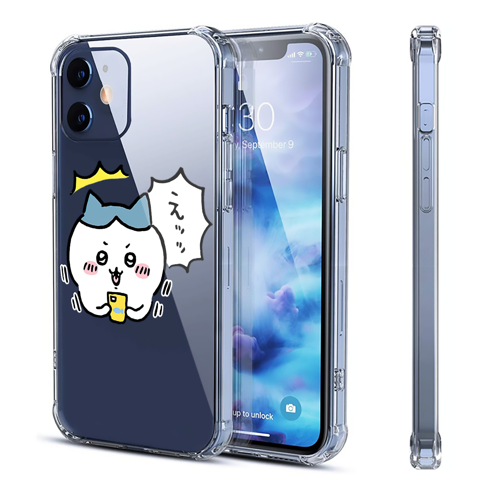 （画像用） ちいかわ ハチワレ Chii-kawa hachiware 【iPhone 12シリーズ対応】透明スマホケース（クリアソフトケース）